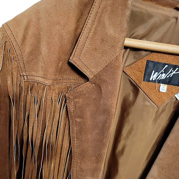 Winlit Suede Fringe Vintage Jacket Fully Lined Western Gender Neutral 1970s - Picture 4 of 7